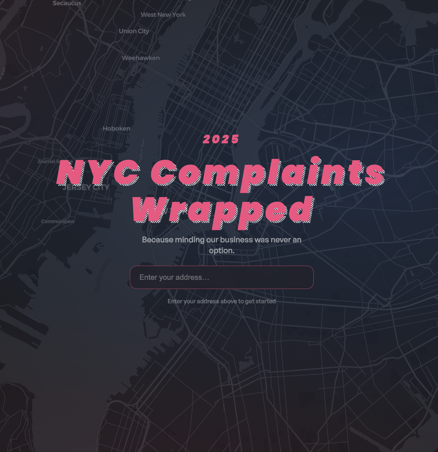 NYC Complaints Wrapped 2025 landing page